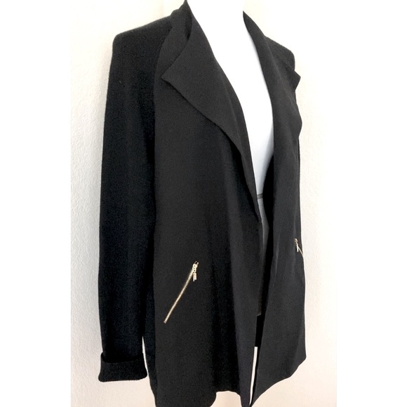 Calvin Klein black jacket open front evening wear jacket light coat jacket - Picture 2 of 15